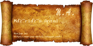 Máriás Antal névjegykártya